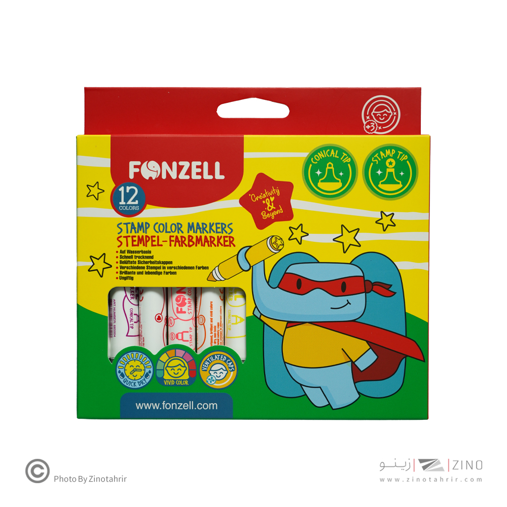 ماژیک نقاشی12رنگ(استامپ دار) فونزل کد685004یاکد463004